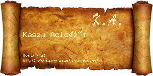 Kasza Acicét névjegykártya